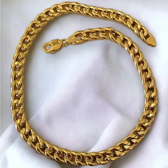 ***SOLD*** Italy 14k Gold 8mm Curb Link 16” Chain Necklace GORGEOUS! - Picture 2 of 12